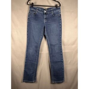 White House Black Market Blanc Jeans Womens 8R Blue Slim Straight Dark Wash
